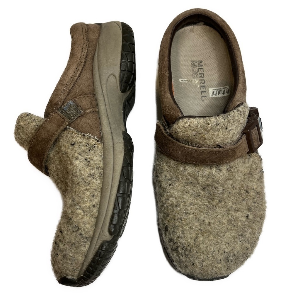 Merrell Encore Groove Wool Brown Clogs Mules size 6 Gorpcore Utility Outdoor